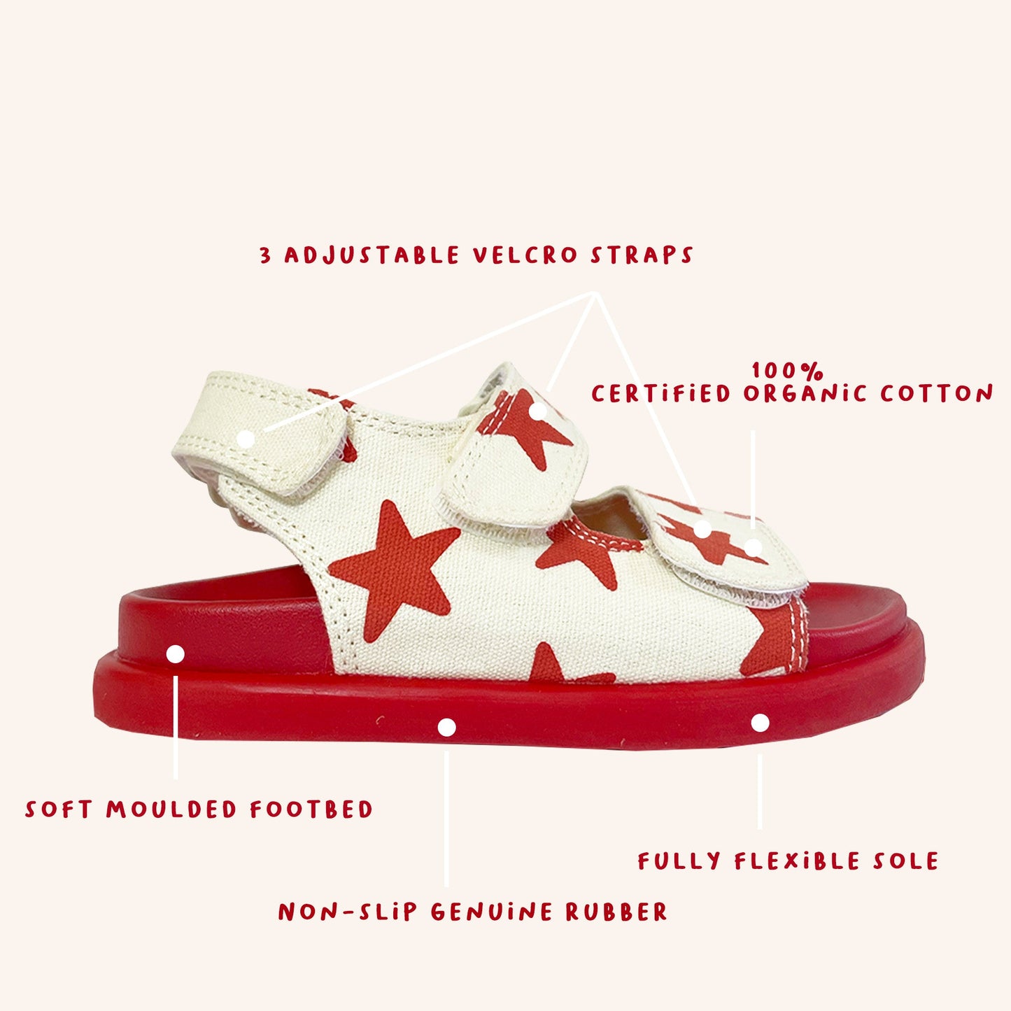 By Billie X Piccolini Sandal | Red Star